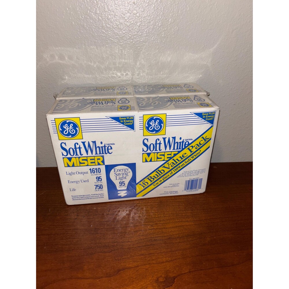GE soft white miser 16 light bulbs 95 (100) watt non-LED 4 packs of 4 bulbs